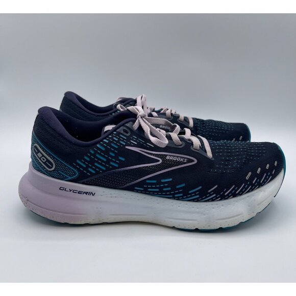 Brooks Glycerin 20 Womens Size 7.5 Wide D Blue Purple Running Shoes 1203691D061 - Picture 1 of 8